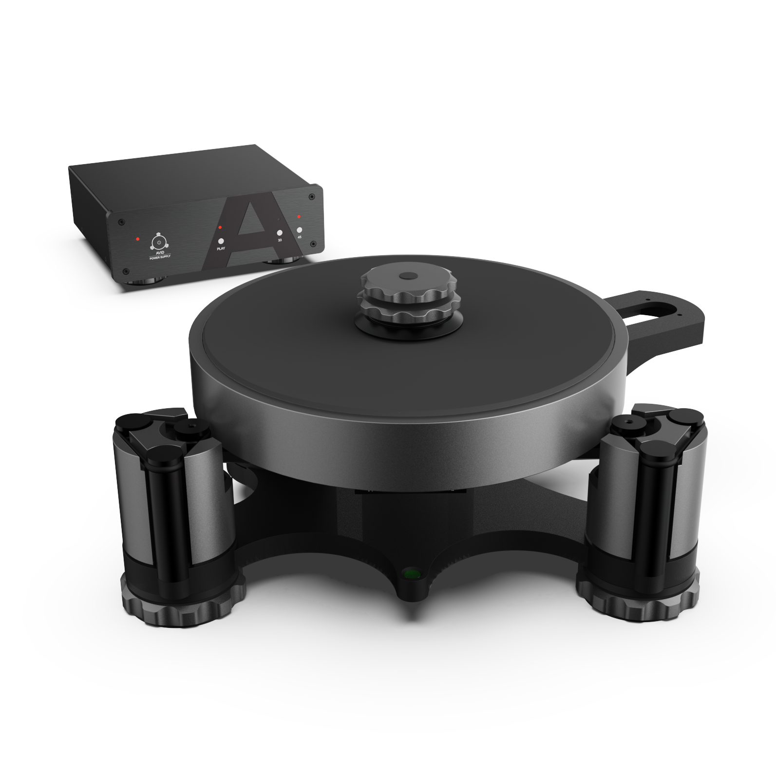 AVID HiFi Acutus Dark Iron Turntable with Mat and Clamp Upgrade