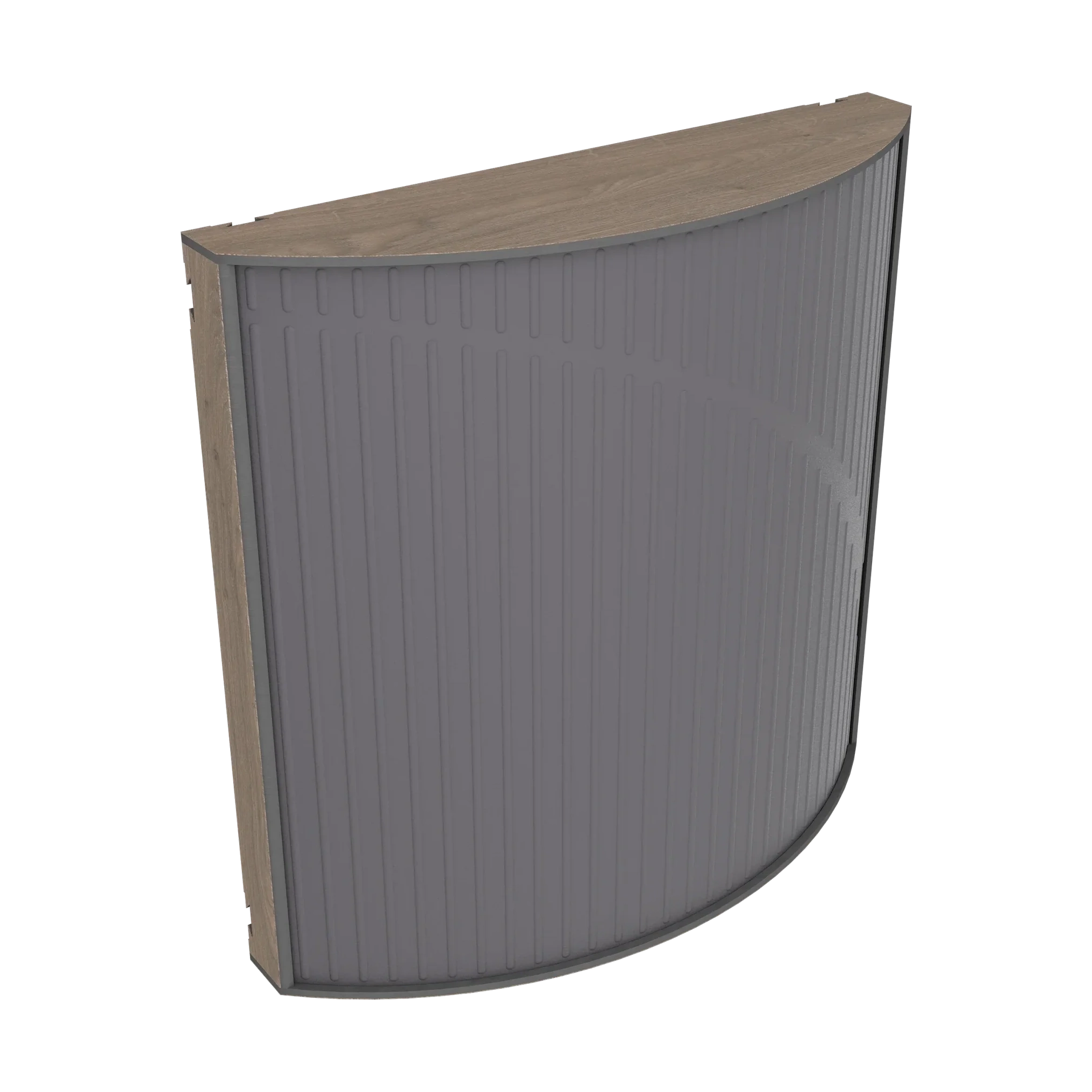 Vicoustic Cinema Round Ultra VMT Sound Absorbing Acoustic Panel in Grey and Brown Oak