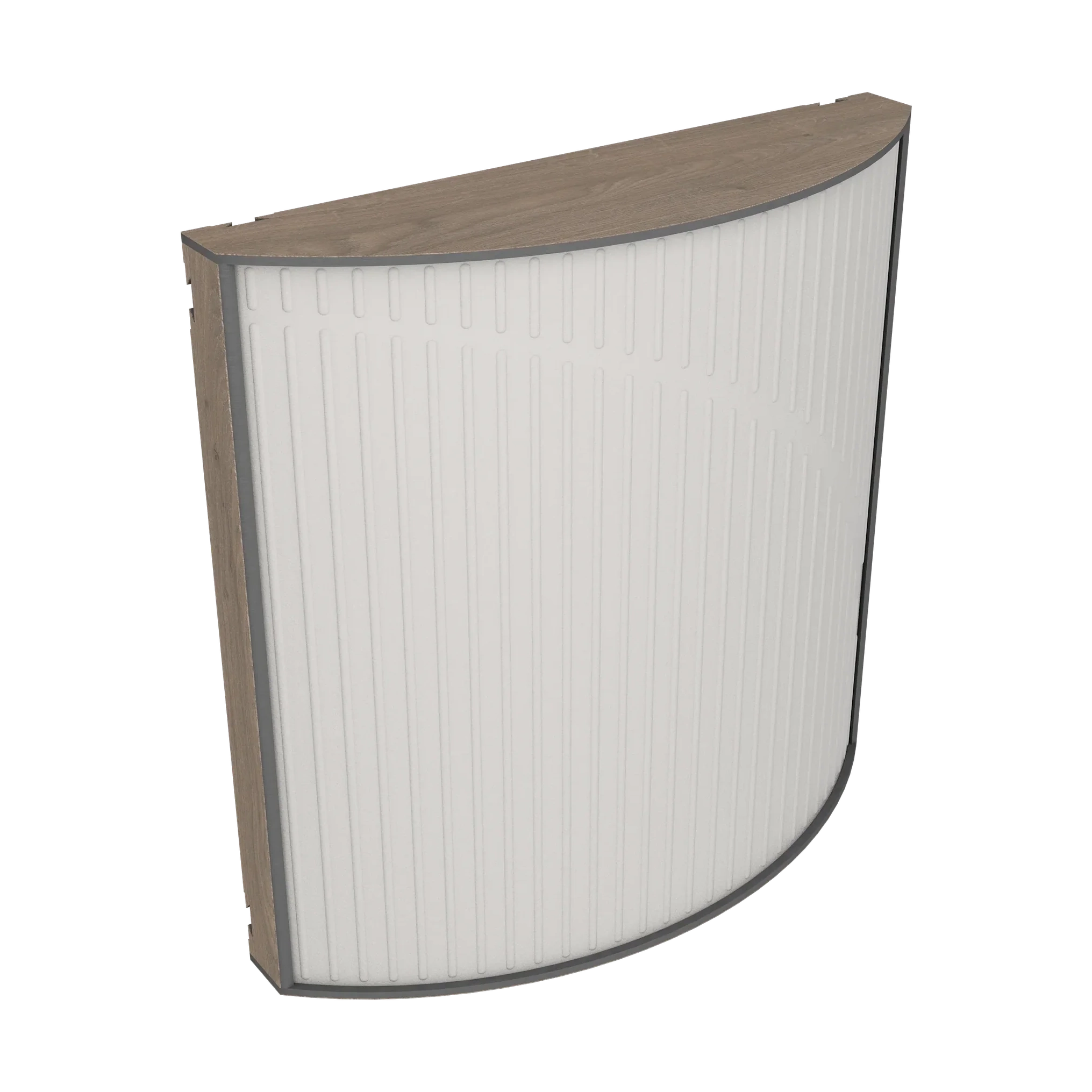Vicoustic Cinema Round Ultra VMT Sound Absorbing Acoustic Panel in Light Grey and Brown Oak