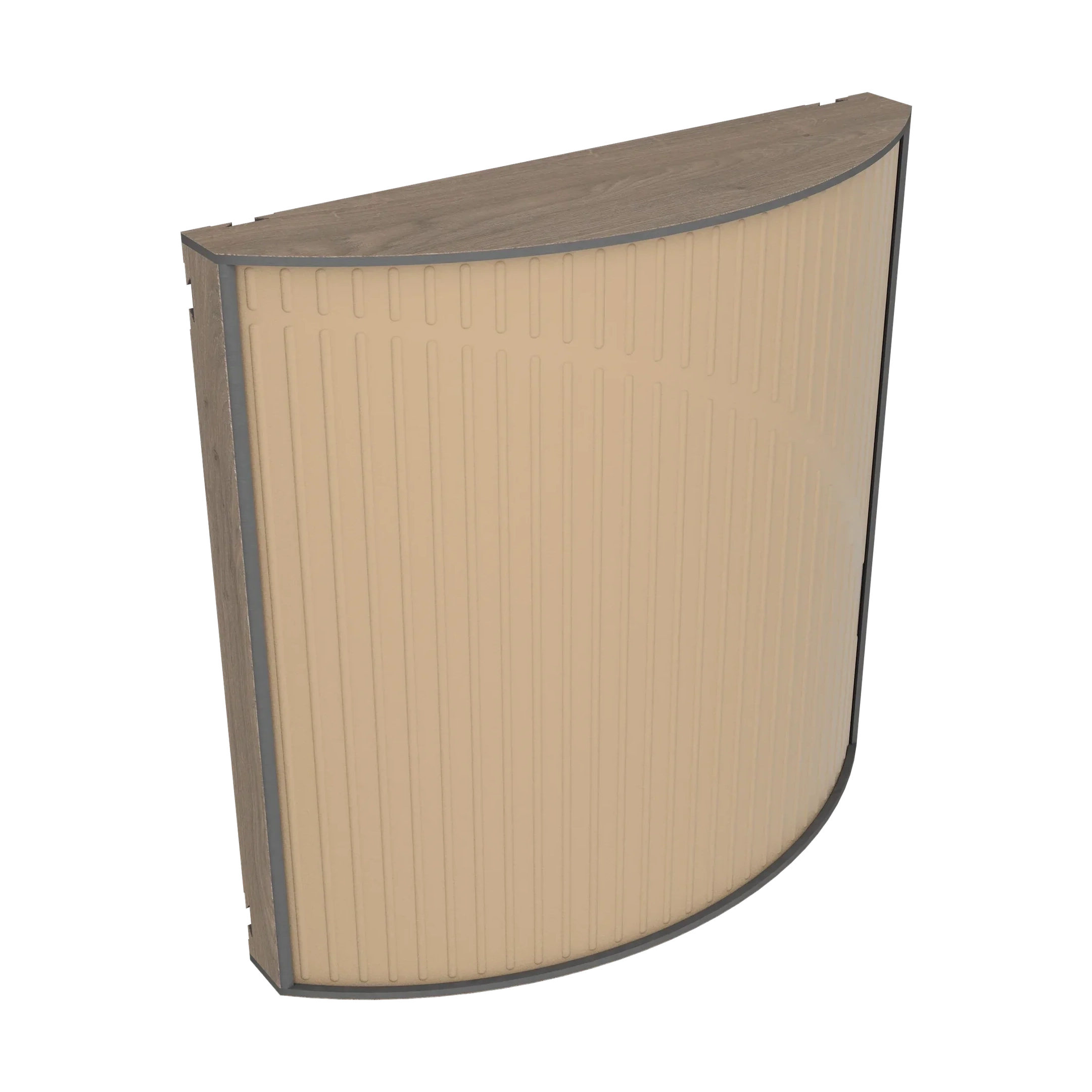 Vicoustic Cinema Round Ultra VMT Sound Absorbing Acoustic Panel in Beige and Brown Oak