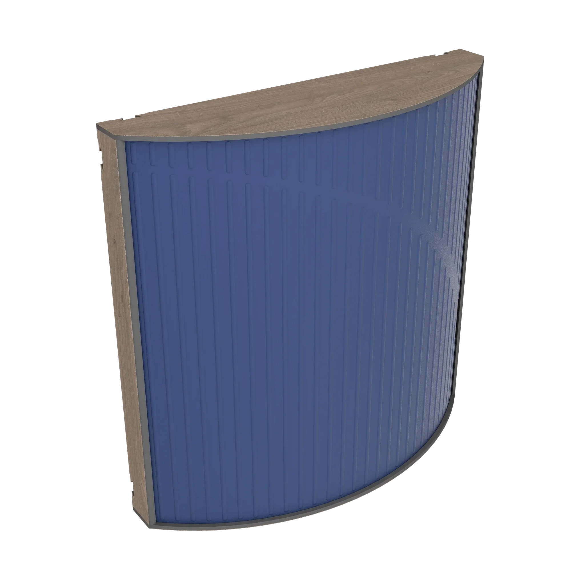 Vicoustic Cinema Round Ultra VMT Sound Absorbing Acoustic Panel in Blue and Brown Oak