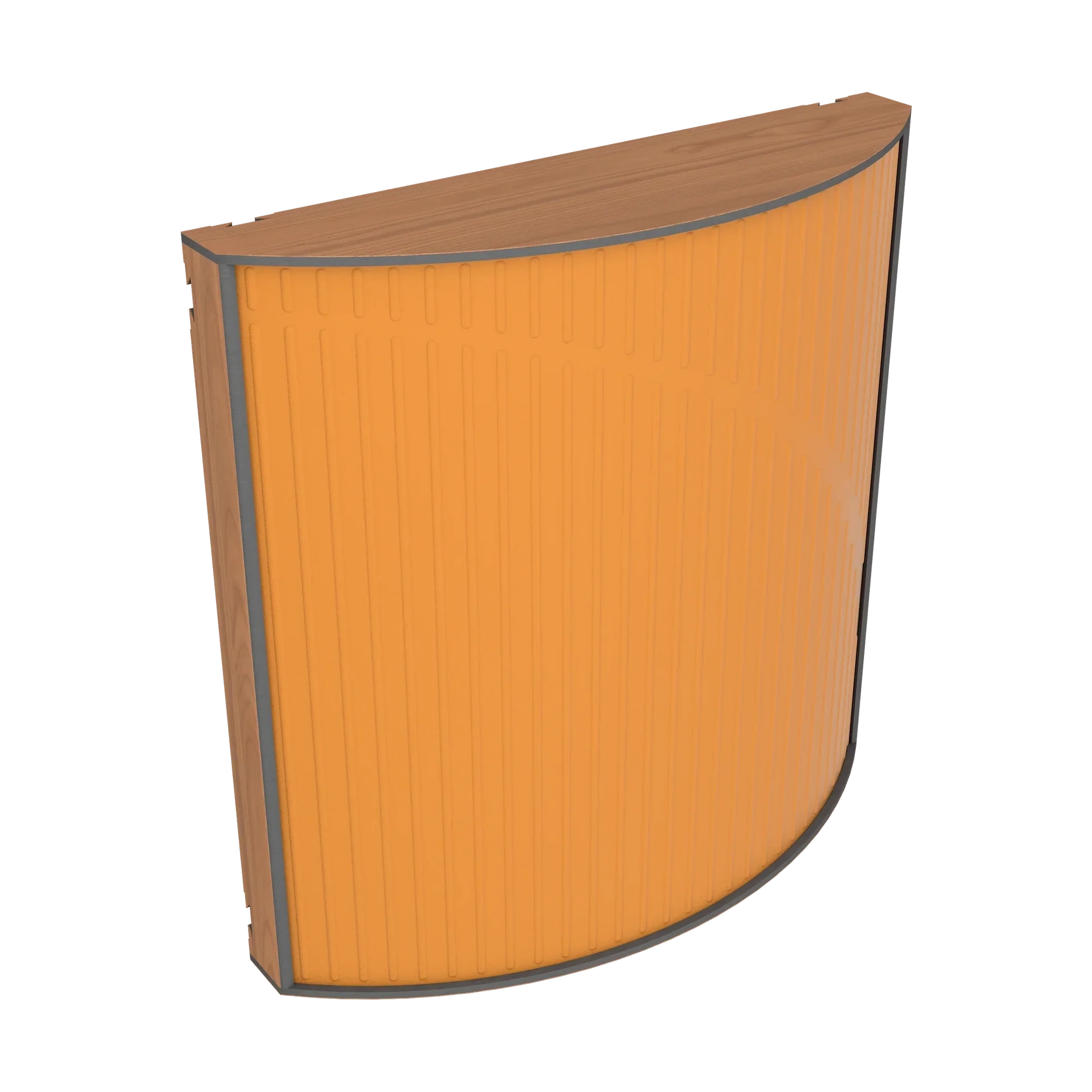 Vicoustic Cinema Round Ultra VMT Sound Absorbing Acoustic Panel in Pumpkin Orange and Locarno Cherry
