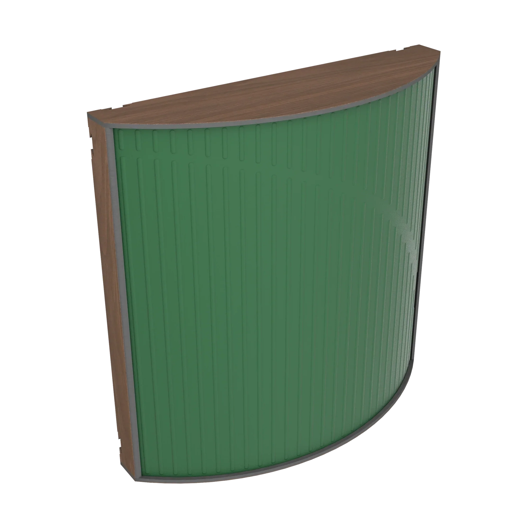 Vicoustic Cinema Round Ultra VMT Sound Absorbing Acoustic Panel in Musk Green and Dark Walnut
