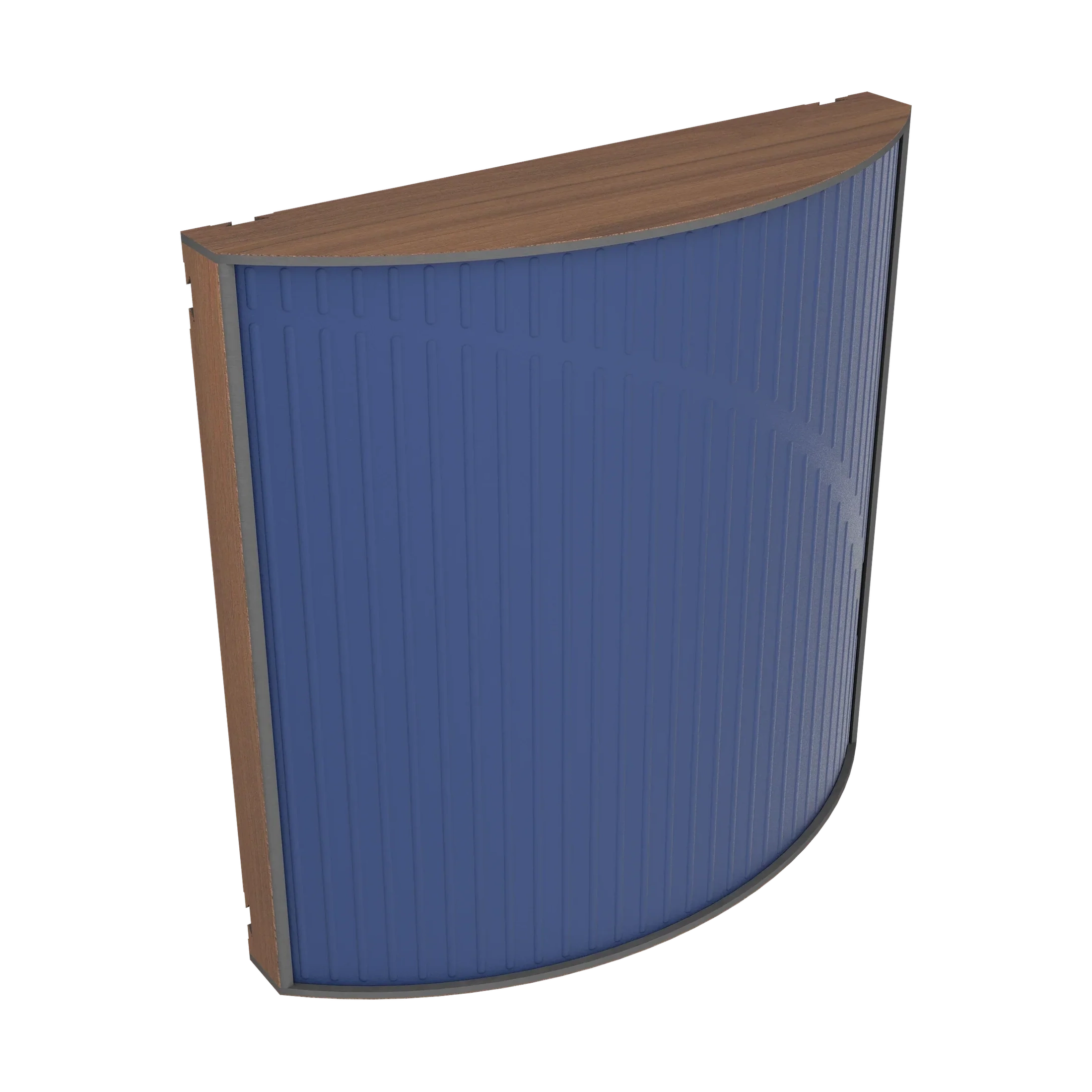 Vicoustic Cinema Round Ultra VMT Sound Absorbing Acoustic Panel in Blue and Natural Walnut