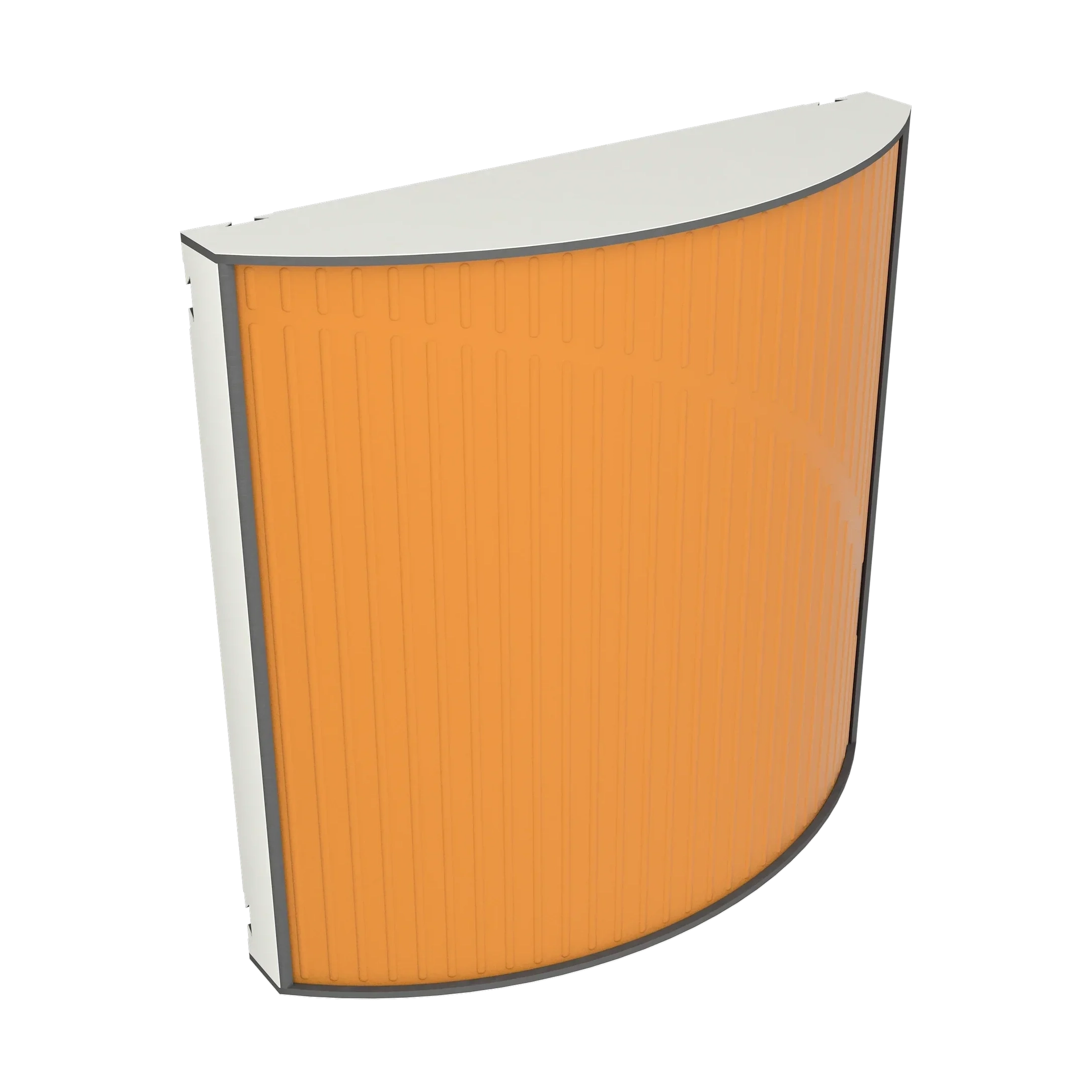Vicoustic Cinema Round Ultra VMT Sound Absorbing Acoustic Panel in Pumpkin Orange and White Matte