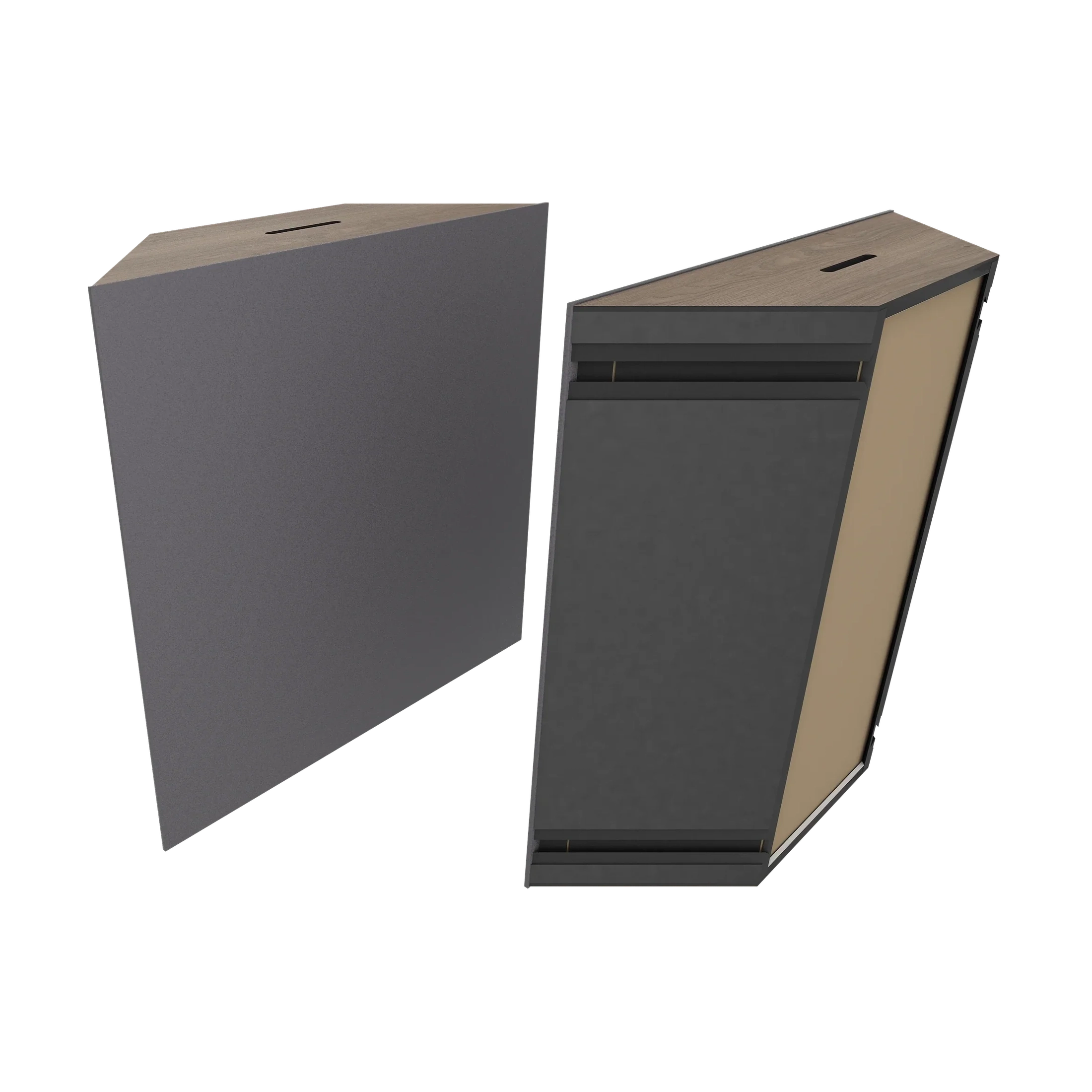 Vicoustic Super Bass Extreme Ultra VMT Bass Trap Acoustic Panel in Grey and Brown Oak
