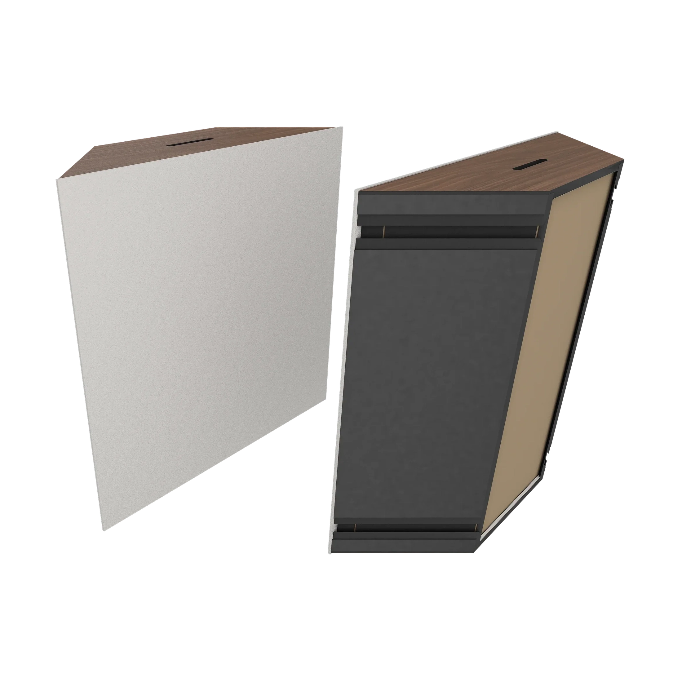 Vicoustic Super Bass Extreme Ultra VMT Bass Trap Acoustic Panel in Light Grey and Dark Walnut