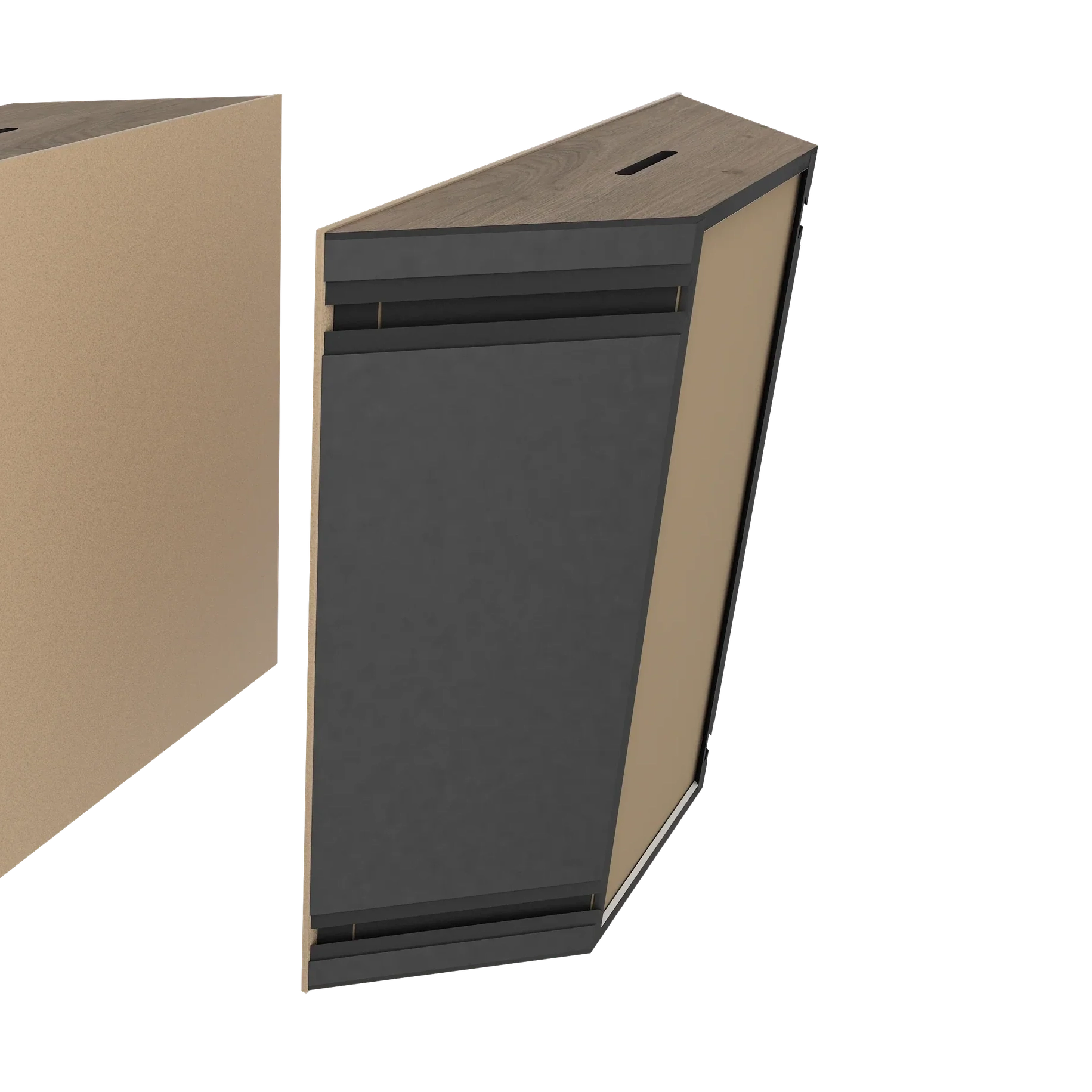 Vicoustic Super Bass Extreme Ultra VMT Bass Trap Acoustic Panel in Beige and Brown Oak