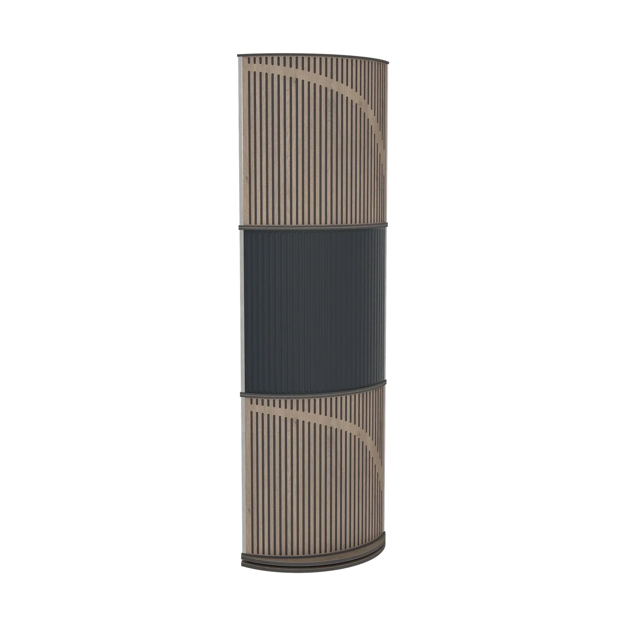 Vicoustic VicTotem Ultra VMT Free Standing Hybrid Acoustic Panel in Black and Brown Oak