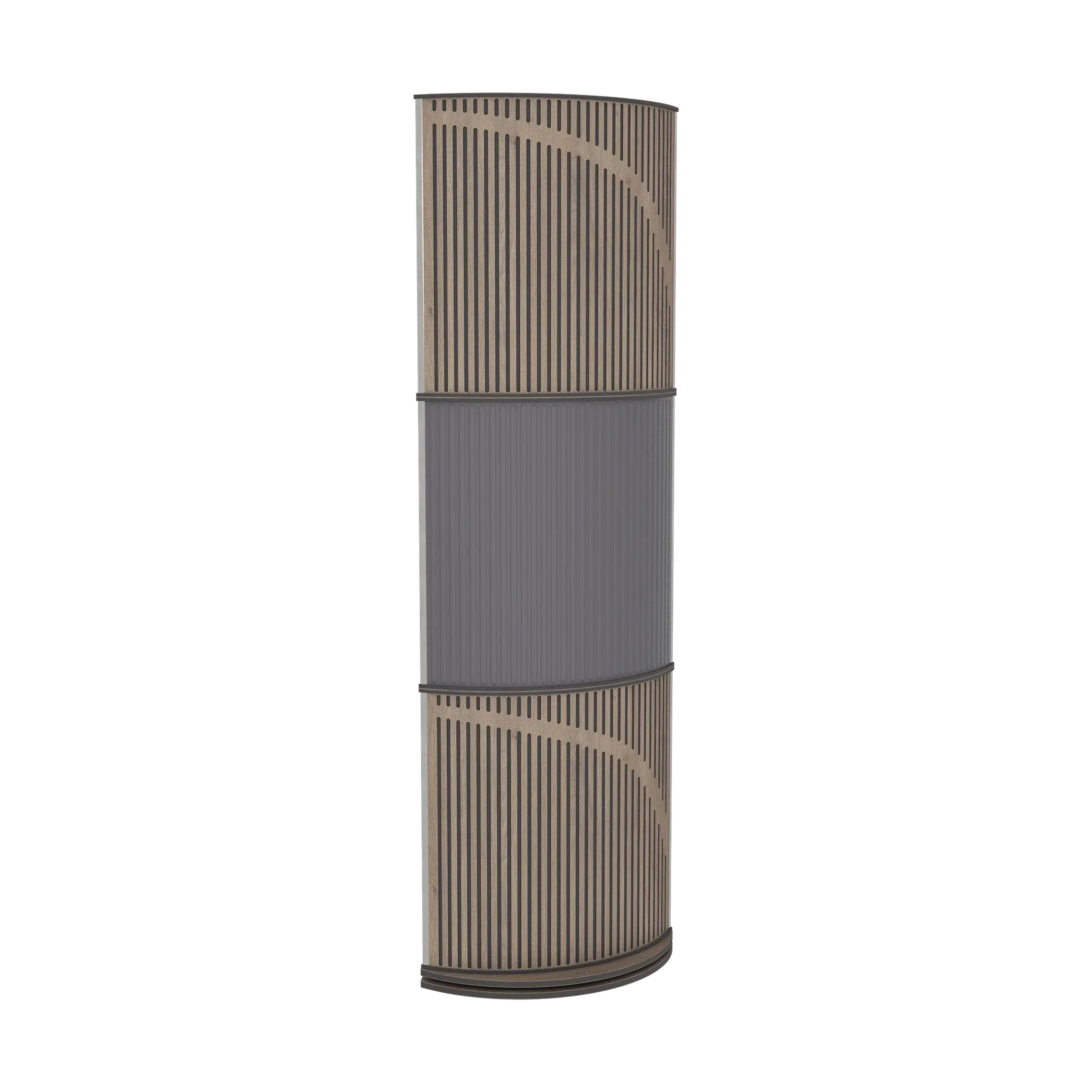 Vicoustic VicTotem Ultra VMT Free Standing Hybrid Acoustic Panel in Grey and Brown Oak