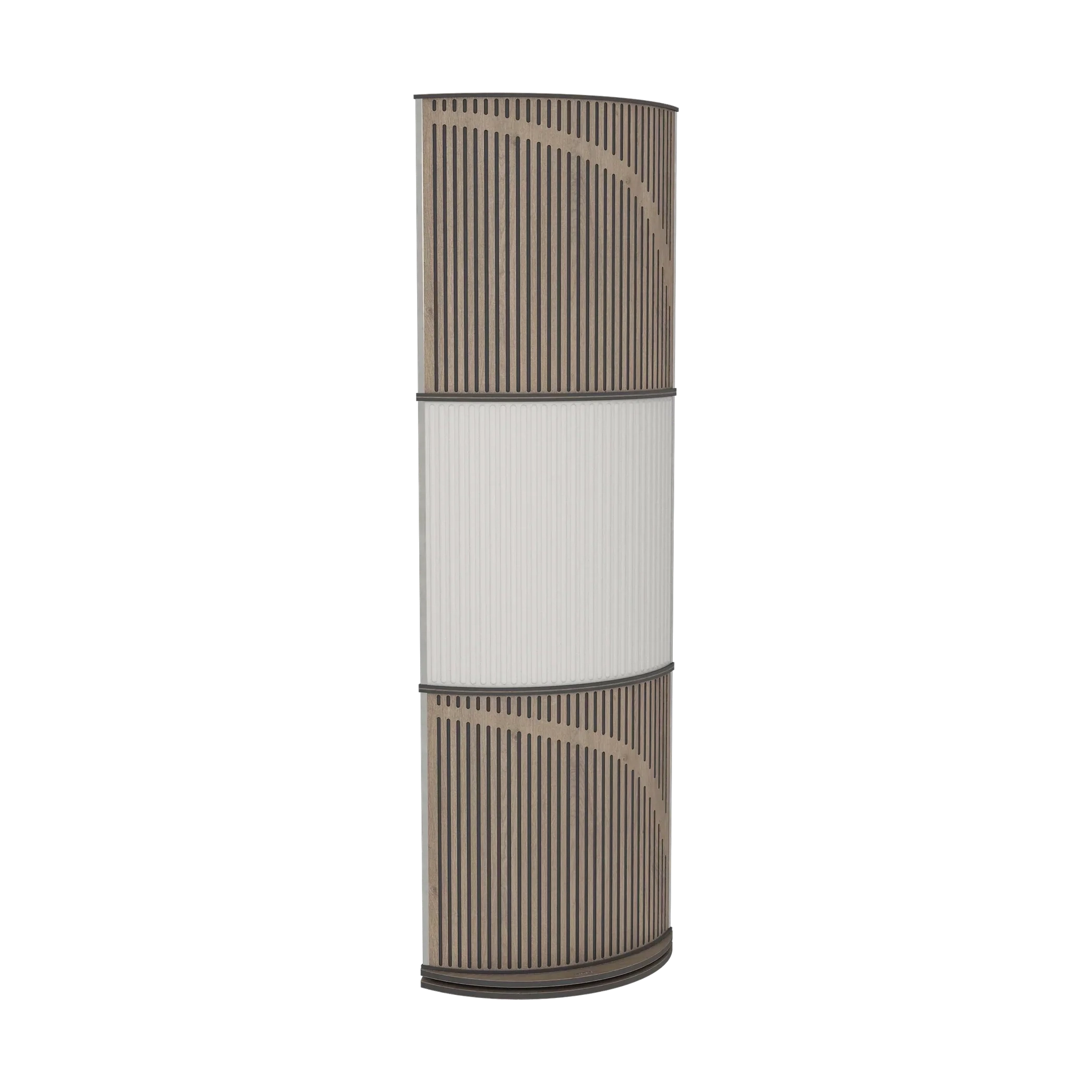 Vicoustic VicTotem Ultra VMT Free Standing Hybrid Acoustic Panel in Light Grey and Brown Oak