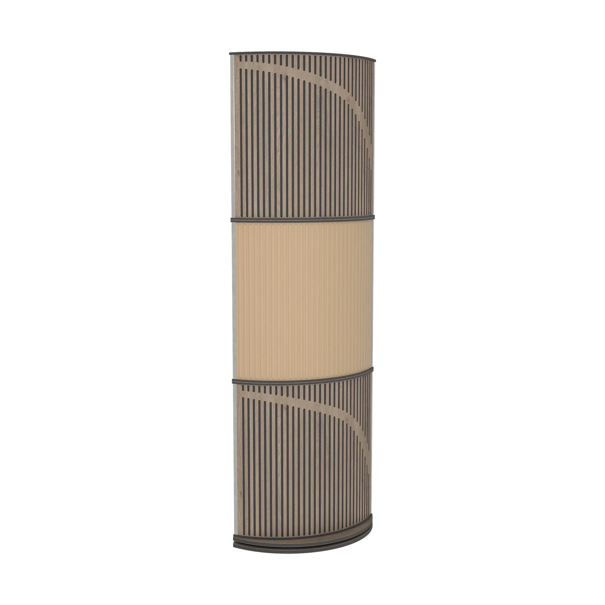 Vicoustic VicTotem Ultra VMT Free Standing Hybrid Acoustic Panel in Beige and Brown Oak