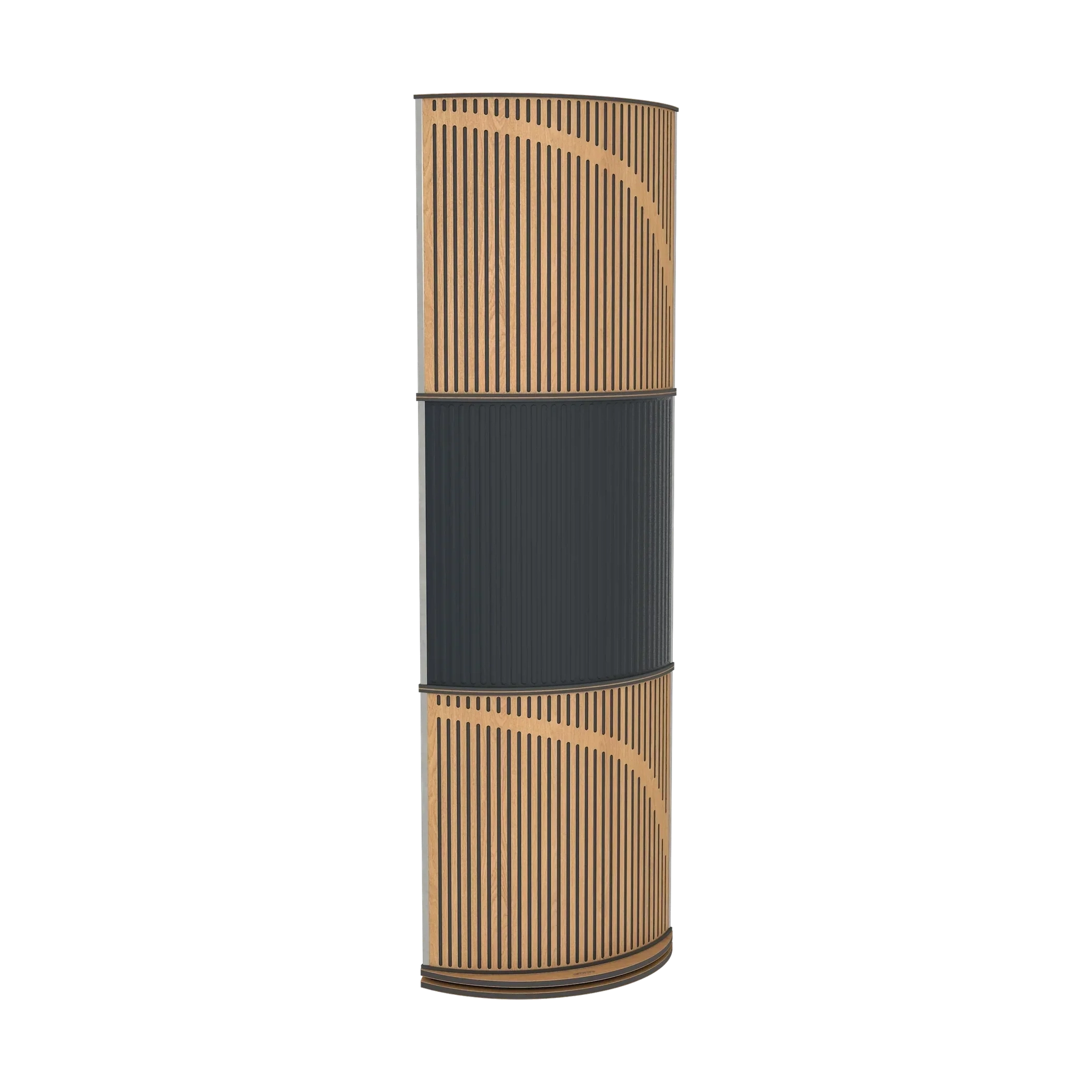 Vicoustic VicTotem Ultra VMT Free Standing Hybrid Acoustic Panel in Black and Natural Walnut