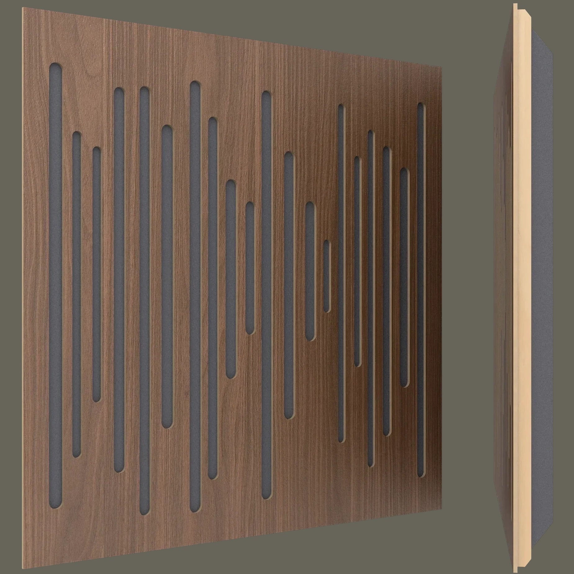 Vicoustic Wavewood Ultra Lite Sound Absorbing Acoustic Panel in Dark Walnut